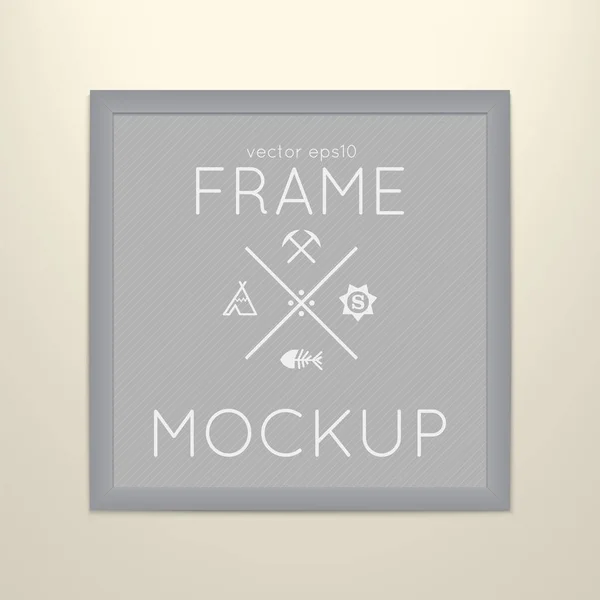 Vector Template Square Frame Poster Placed Interior Mockup Your Posters — Stock Vector