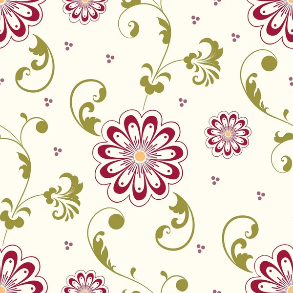 Vector Flower Seamless Pattern Element Elegant Texture Backgrounds Classical Luxury — Stock Vector