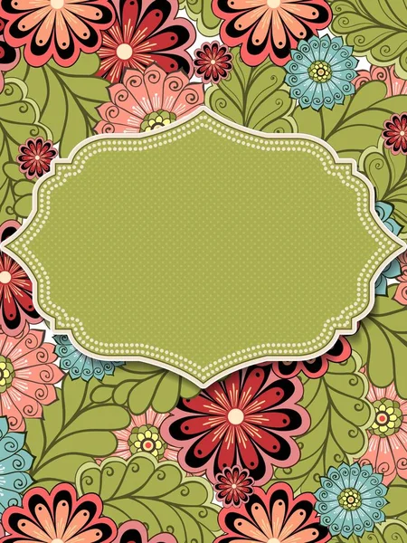 Hochzeitseinladung Und Ankündigungskarte Mit Floralem Hintergrund Eleganter Kunstvoller Floraler Hintergrund — Stockvektor