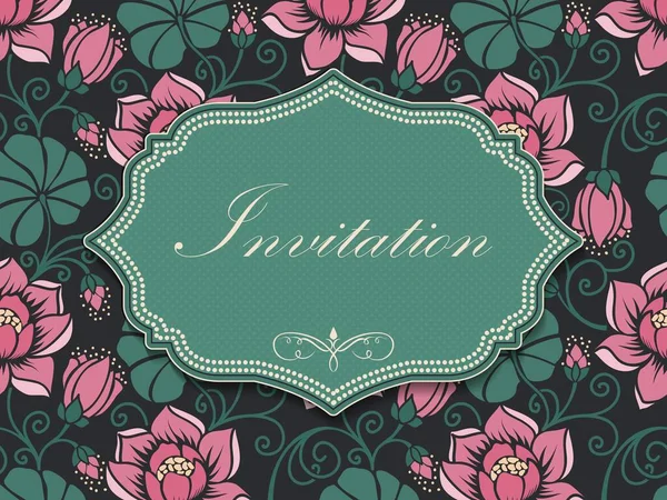 Πρόσκληση Γάμου Και Κάρτα Ανακοίνωσης Floral Background Artwork Κομψό Περίτεχνο — Διανυσματικό Αρχείο