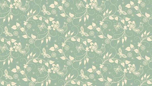 Vector Flower Seamless Pattern Background Elegant Texture Backgrounds Classical Luxury — Stock Vector