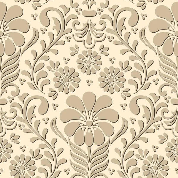 Vector Damask Seamless Pattern Element Classical Luxury Old Fashioned Damask — Stock Vector