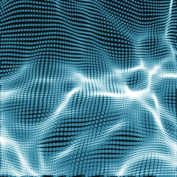 Fundo Malha Onda Vetorial Abstrato Sistema Nuvens Pontuais Ondas Luz — Vetor de Stock