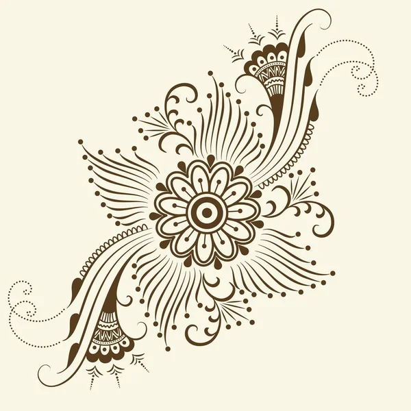 Vektor Illustration Mehndi Prydnad Traditionell Indiansk Stil Prydnadsblommor Element För — Stock vektor