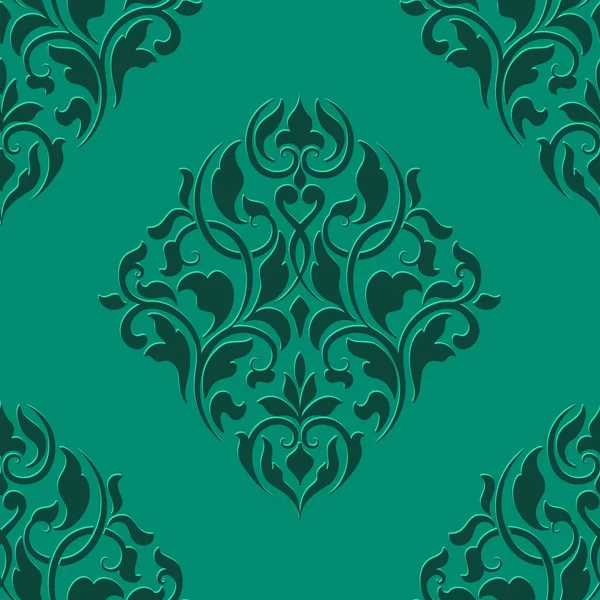 Vector Damast Naadloos Patroon Element Klassieke Luxe Ouderwetse Damast Ornament — Stockvector