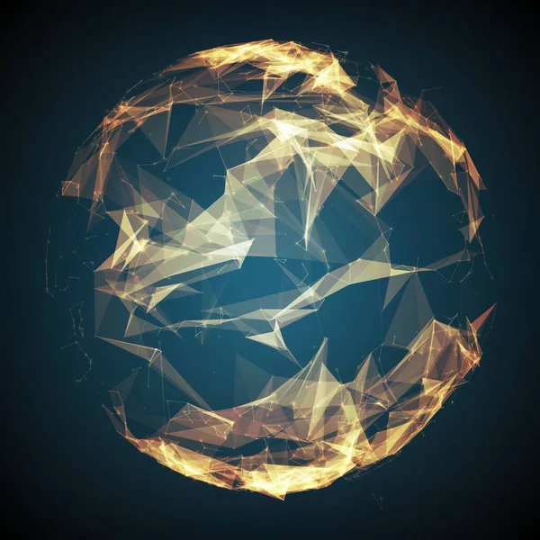 Анотація Векторної Багатокутної Кіберсфери Трикутник Сферичної Сітки Фону Футуристична Ілюмінована — стоковий вектор