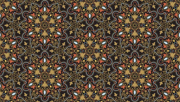 Vector Bloemen Naadloze Patroon Achtergrond Arabische Stijl Arabesque Patroon Oosters — Stockvector