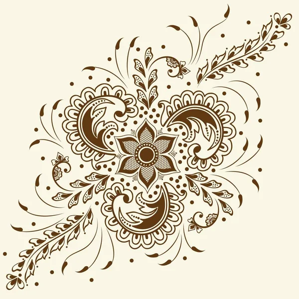 Vektorillustration Des Mehndi Ornaments Traditioneller Indischer Stil Ornamentale Florale Elemente — Stockvektor