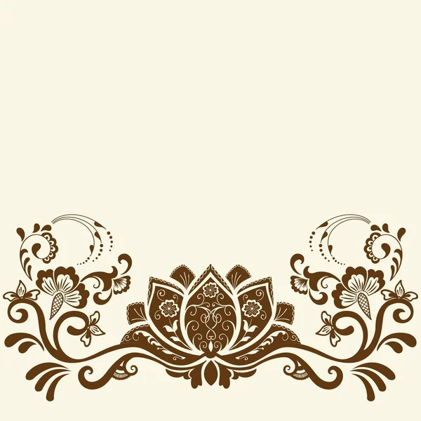 Векторна Ілюстрація Мейнді Орнаменту Традиційний Індійський Стиль Декоративні Квіткові Елементи — стоковий вектор