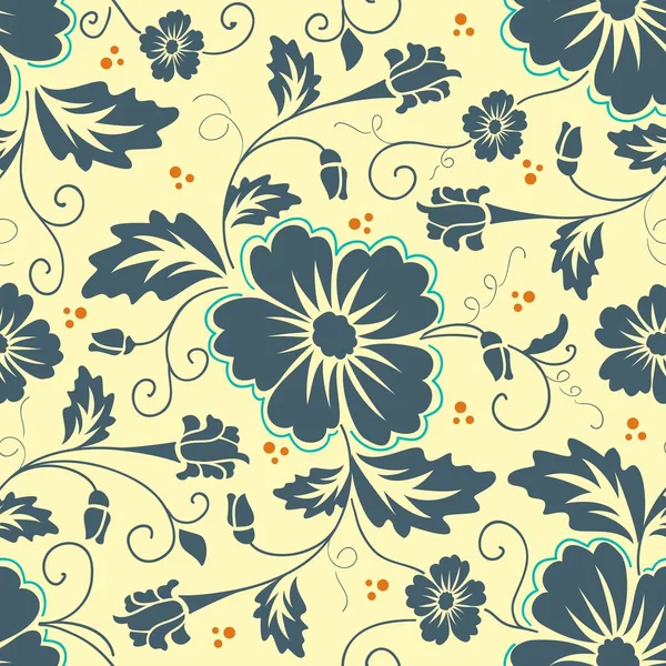 Vector Flower Seamless Pattern Element Elegant Texture Backgrounds Classical Luxury — Stock Vector