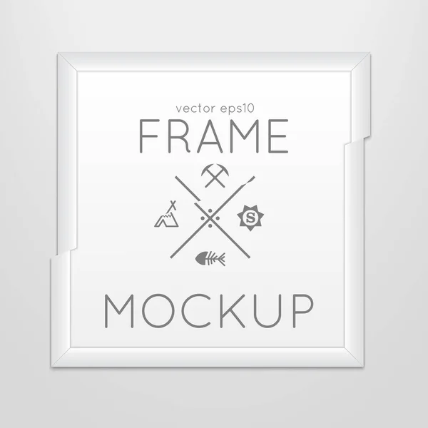 Vector Template Square Slashed Frame Poster Placed Interior Mockup Your — Stock Vector