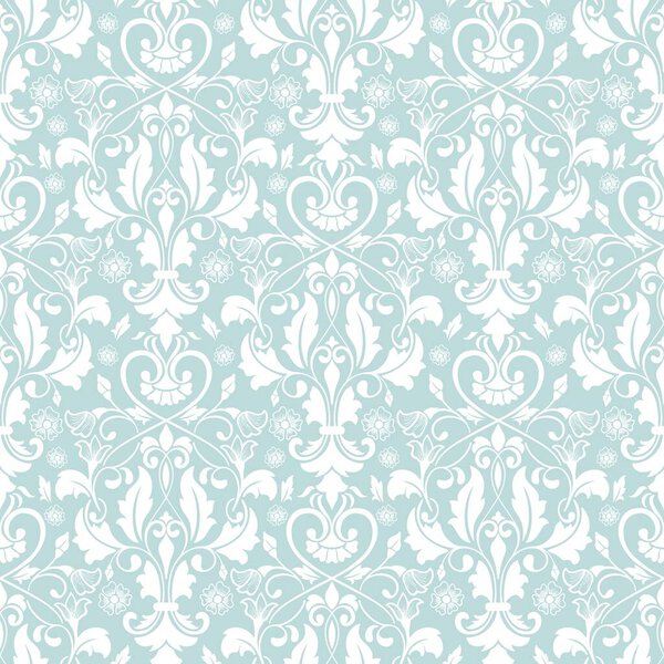 Vector damask seamless pattern background. Classical luxury old fashioned damask ornament, royal victorian seamless texture for wallpapers, textile, wrapping. Exquisite floral baroque template.