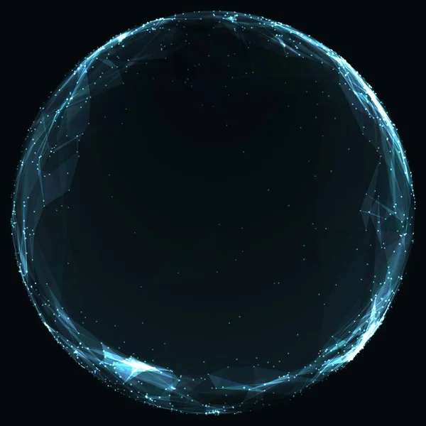 Анотація Векторної Багатокутної Кіберсфери Трикутник Сферичної Сітки Фону Футуристична Ілюмінована — стоковий вектор