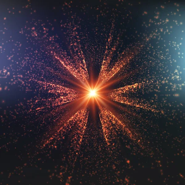 Абстрактный Вектор Космического Фона Взрыв Пылающих Частиц Рождественская Звезда Футуристический — стоковый вектор