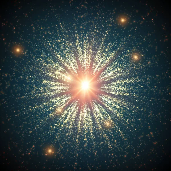 Абстрактный Векторный Фон Пространства Взрыв Пылающих Частиц Рождественская Звезда Футуристический — стоковый вектор