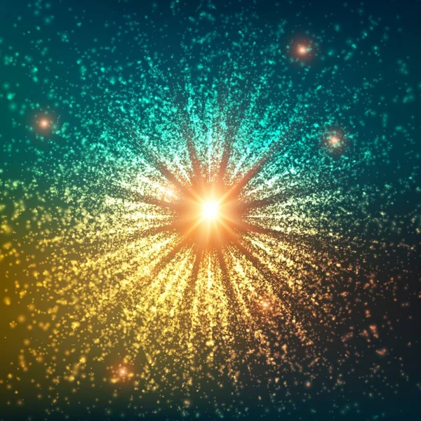 Αφηρημένο Διανυσματικό Φόντο Χριστουγεννιάτικο Αστέρι Έκρηξη Φωτεινών Σωματιδίων Φουτουριστικό Στυλ — Διανυσματικό Αρχείο