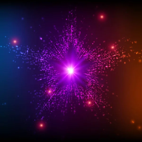Abstrakter Vektorraum Hintergrund Weihnachtsstern Explosion Glühender Teilchen Futuristischer Technologiestil Eleganter — Stockvektor