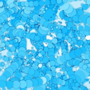 Yumuşak gölgeli renkli çemberlerin vektör soyut zincirleri. Soyut arkaplan. Kağıt kesiği. Dokunaçlar. Gölgeleri rastgele dağılmış mavi daireler dizisi.