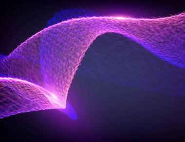 Soyut yok edilmiş menekşe alev vektörü ağ arka planı. Gelecekçi teknoloji tarzı. İş sunumları için zarif bir geçmiş. Uçan enkaz. eps10