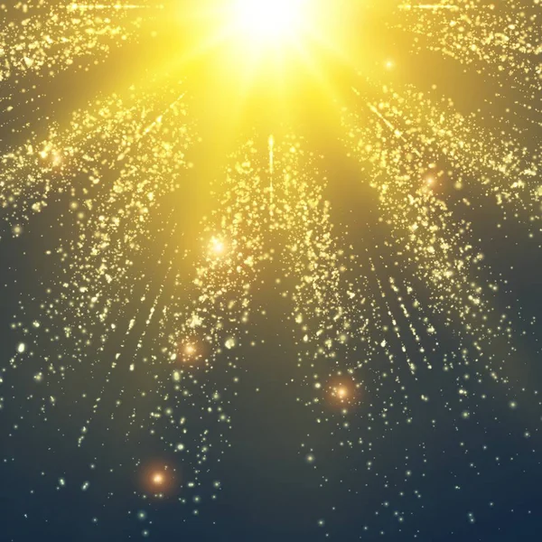 Soyut Vektör Alanı Arkaplanı Parlayan Parçacıkların Işık Işınlarının Patlaması Gelecekçi — Stok Vektör