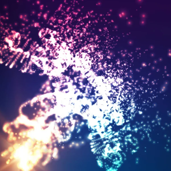 Fondo Espacio Vectorial Abstracto Explosión Partículas Brillantes Rayos Luz Estilo — Archivo Imágenes Vectoriales