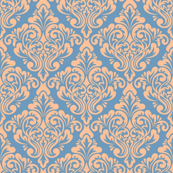ベクトルダマスクシームレスパターンの背景 古典的な贅沢な昔ながらのダマスクの装飾 ロイヤルビクトリア朝の壁紙 テキスタイル ラッピング用シームレステクスチャ 絶妙な花のバロック様式のテンプレート — ストックベクタ
