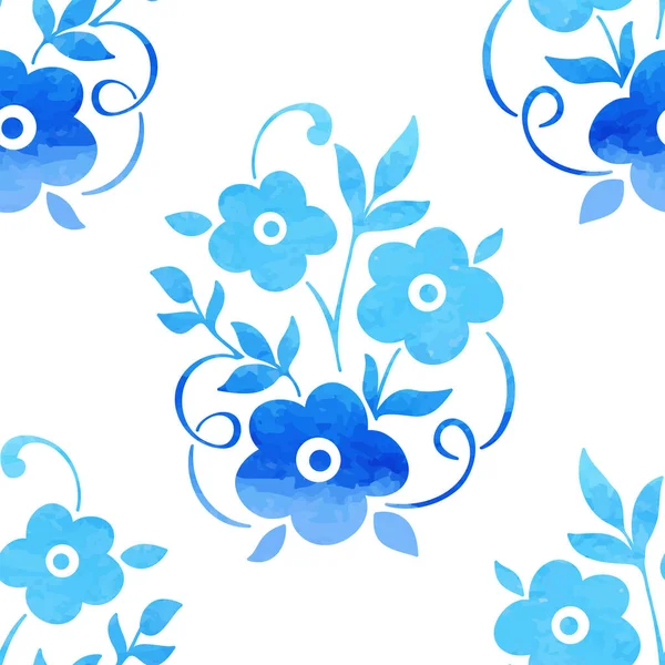 Vektor Akvarell Virág Zökkenőmentes Minta Elem Elegáns Textúra Hátterekhez Klasszikus — Stock Vector