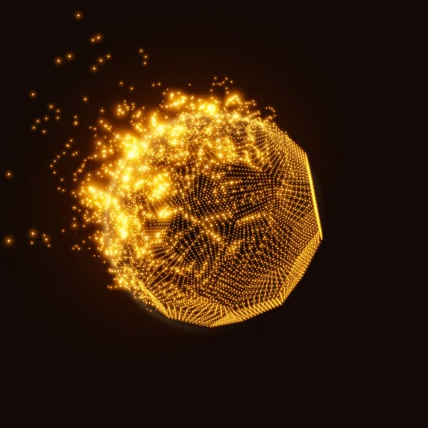 抽象ベクトルオレンジメッシュの背景 抽象彗星の破壊 未来的なテクノロジースタイル ビジネスプレゼンテーションのためのエレガントな背景 空飛ぶ破片 Eps10 — ストックベクタ