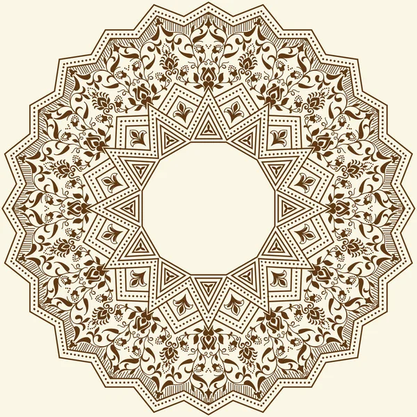 Vektorové Ornamentální Kulaté Krajky Damaskem Arabskými Prvky Mehndiho Styl Orientální — Stockový vektor