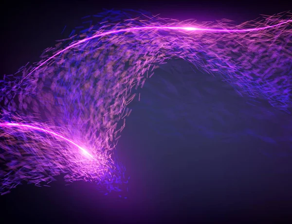 Абстрактный Уничтоженный Фиолетовый Фон Векторной Сетки Пламени Футуристический Стиль Технологии — стоковый вектор