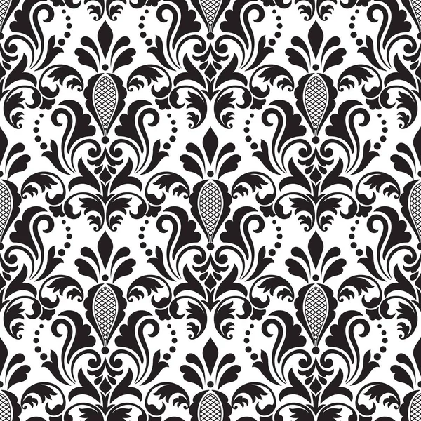 Vector Damassé Fond Motif Sans Couture Ornement Damassé Classique Luxe — Image vectorielle