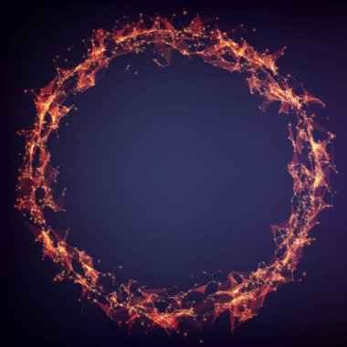 Soyut vektör ağı küreleri. Gelecekçi teknoloji tarzı. İş sunumları için zarif bir geçmiş. Uçan enkaz. eps10