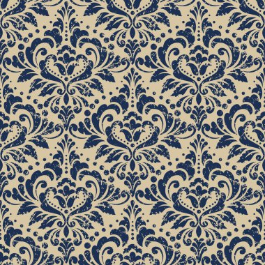 Vektör damask Dikişsiz desen arka plan. Klasik lüks eski moda damask süsleme, duvar kağıtları, tekstil, sarma için Kraliyet Viktorya Dikişsiz doku. Nefis çiçek Barok şablonu.