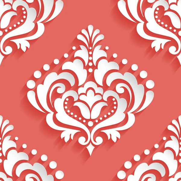 Vector Damask Seamless Pattern Element Elegant Luxury Texture Wallpapers Backgrounds — Stock Vector