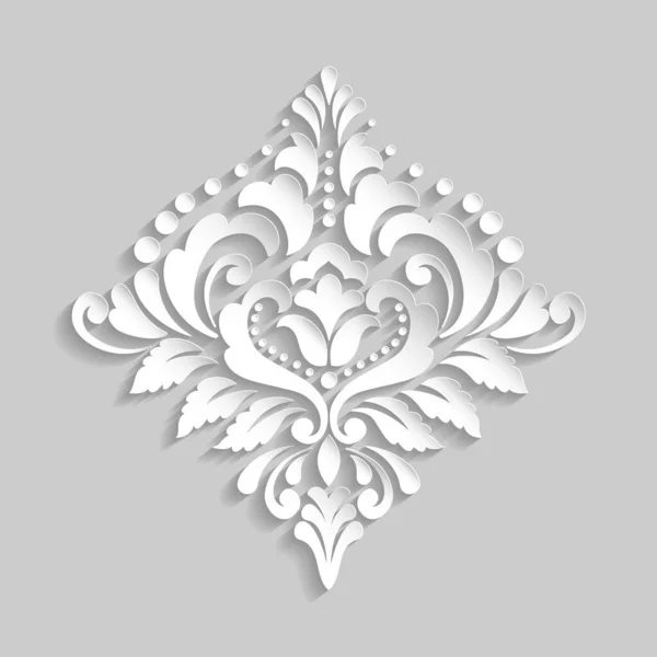 Wektor Damask Objętościowy Element Dekoracyjny Elegancki Kwiatowy Abstrakcyjny Element Projektowania — Wektor stockowy