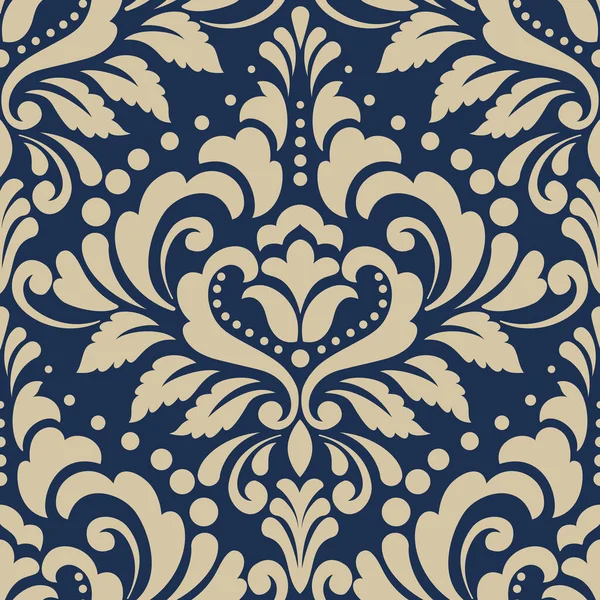 Wektor Damask Bezszwowy Element Wzorca Klasyczny Luksus Staromodny Ozdoba Damask — Wektor stockowy