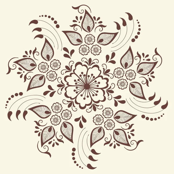 Ilustración Vectorial Del Ornamento Mehndi Estilo Indio Tradicional Elementos Florales — Vector de stock
