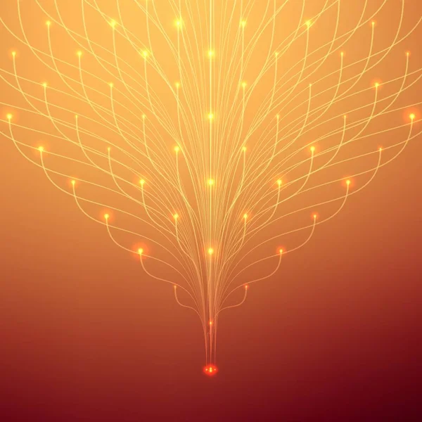Fond Abstrait Maille Vectorielle Bioluminescence Des Tentacules Carte Style Futuriste — Image vectorielle