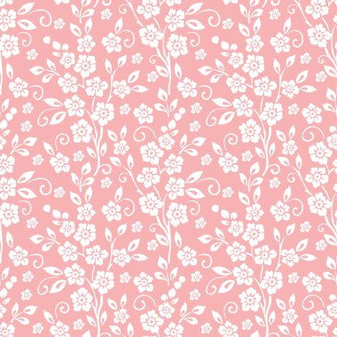 Vektör çiçek desensiz arkaplan. Arkaplan için zarif bir doku. Klasik lüks, eski moda çiçek süsü. Duvar kağıtları, tekstil ve ambalaj için pürüzsüz kumaş..