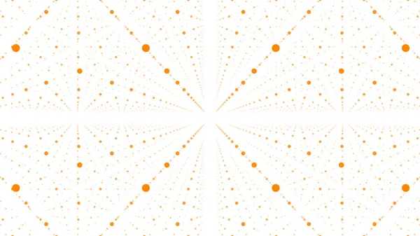 抽象的なベクトル背景 奥行きと遠近感の錯覚を持つオレンジ色の点の行列 未来の宇宙背景 — ストックベクタ