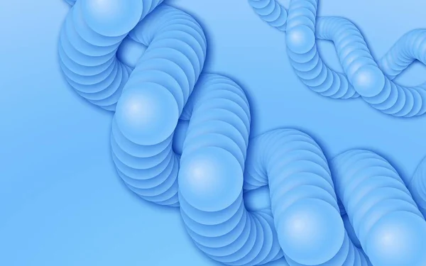 Chaînes Sphères Bleues Avec Ombres Douces Forme Hélice Sur Fond — Image vectorielle