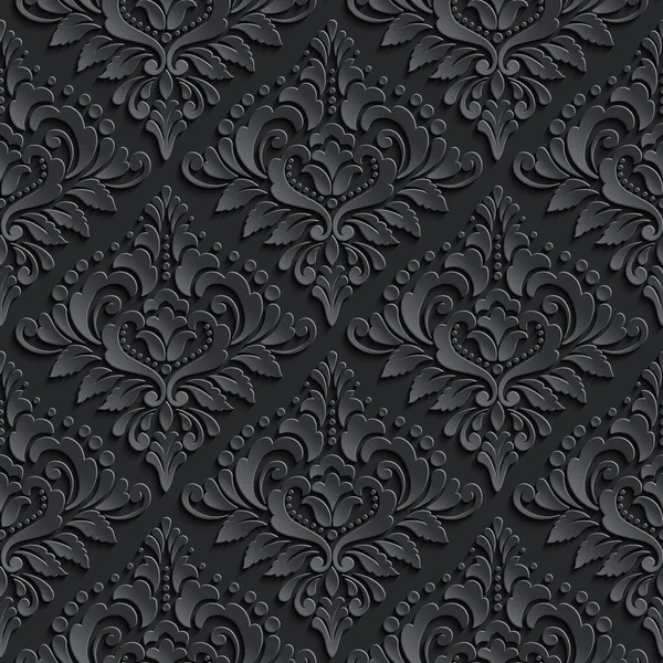 Vektör koyu renkli, pürüzsüz desen arkaplanı. Duvar kağıtları, arka planlar ve sayfaları doldurmak için şık lüks dokular. Gölgeli ve röfleli üç boyutlu elementler. Kağıt kesiği.
