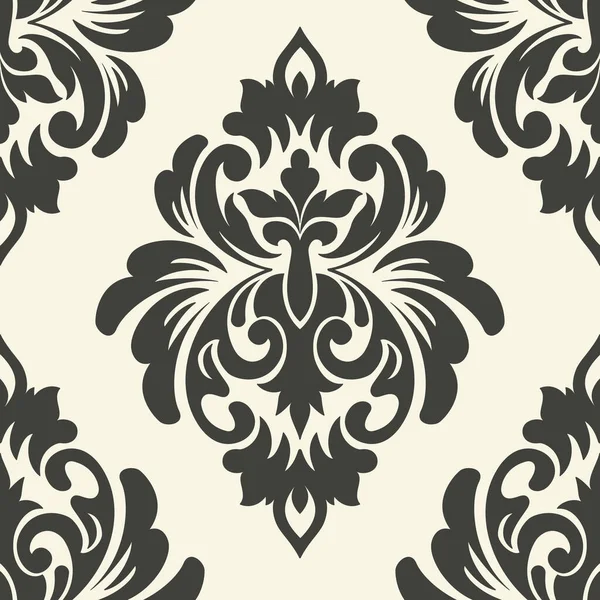 Vector Damast Naadloos Patroon Element Klassieke Luxe Ouderwetse Damast Ornament — Stockvector