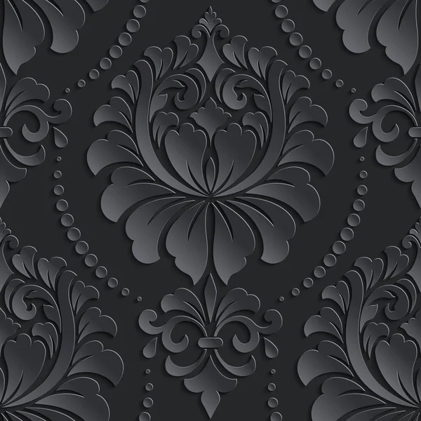 Vector Damast Naadloos Patroon Element Elegante Luxe Textuur Voor Wallpapers — Stockvector