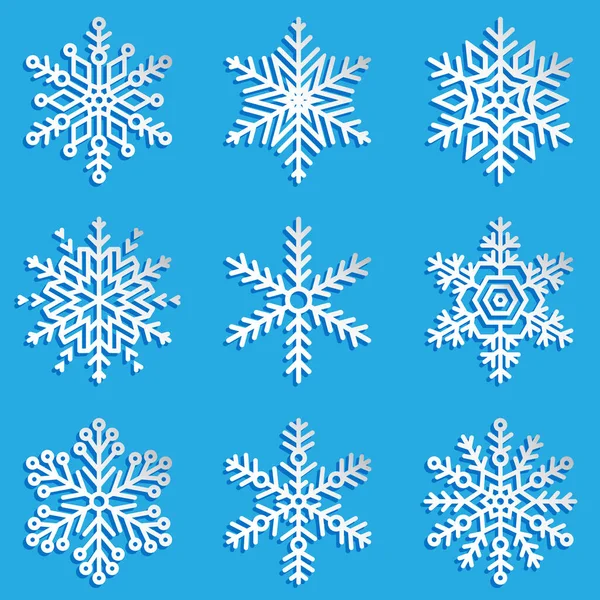 Векторные Снежинки Готовы Элегантные Снежинки Рождество Новый Год — стоковый вектор