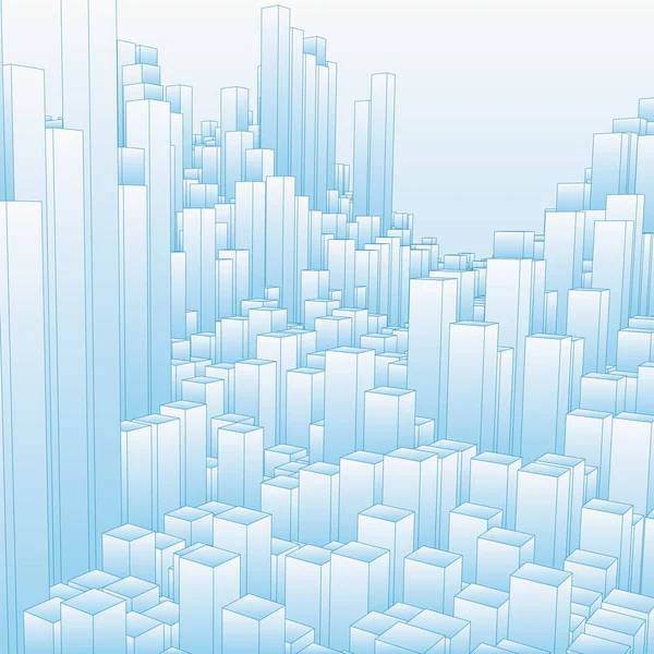 Paisagem Abstrata Com Cubos Azuis Topografias Abstratas Espaço Digital Campos — Vetor de Stock