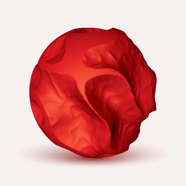 Vektör kırmızı aşınmış 3D küre. Soyut hacimsel aşınmış küre.