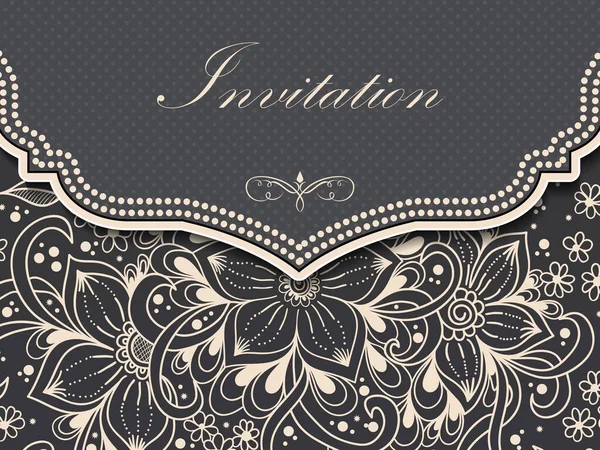 Invitación Boda Tarjeta Anuncio Con Adorno Estilo Árabe Patrón Árabe — Vector de stock