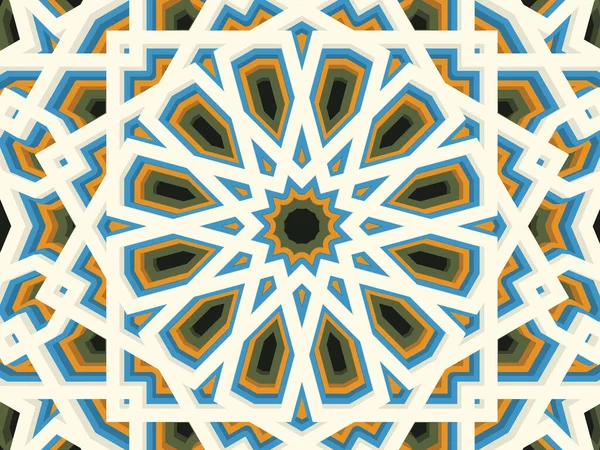 Vector Abstracto Fondo Geométrico Volumétrico Basado Ornamentos Étnicos Islámicos Elementos — Vector de stock