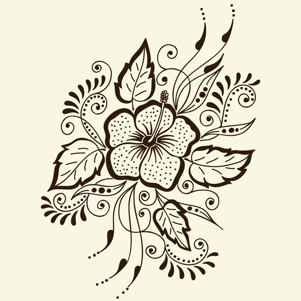 Ilustración Vectorial Del Ornamento Mehndi Estilo Indio Tradicional Elementos Florales — Vector de stock